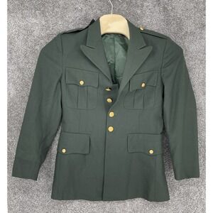 Vintage US Army Class A Service Green Uniform Dress Jacket Coat AG-489 38S / 16